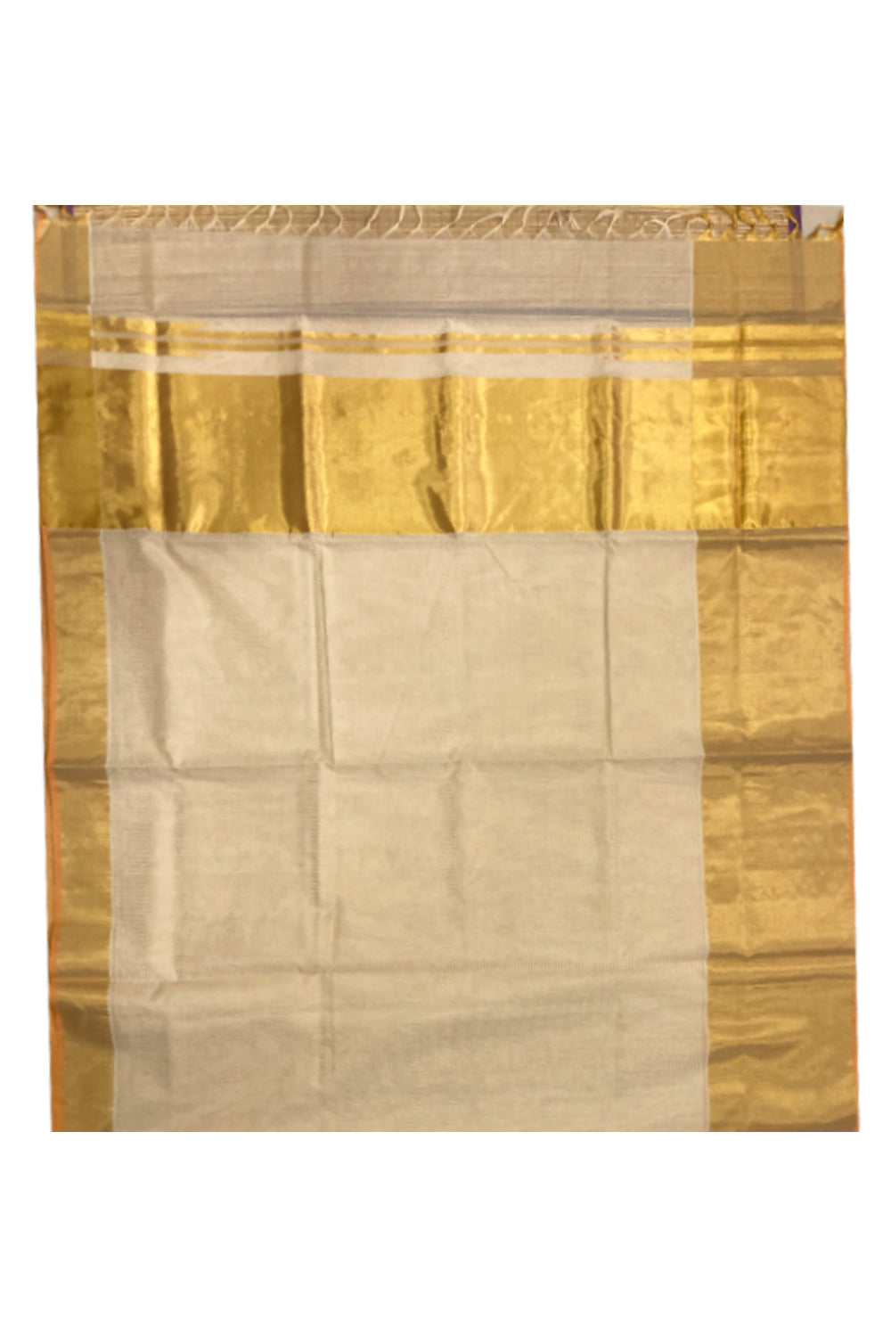 Southloom™ Handloom Kerala Premium Saree with Kasavu Micro Check Design Body