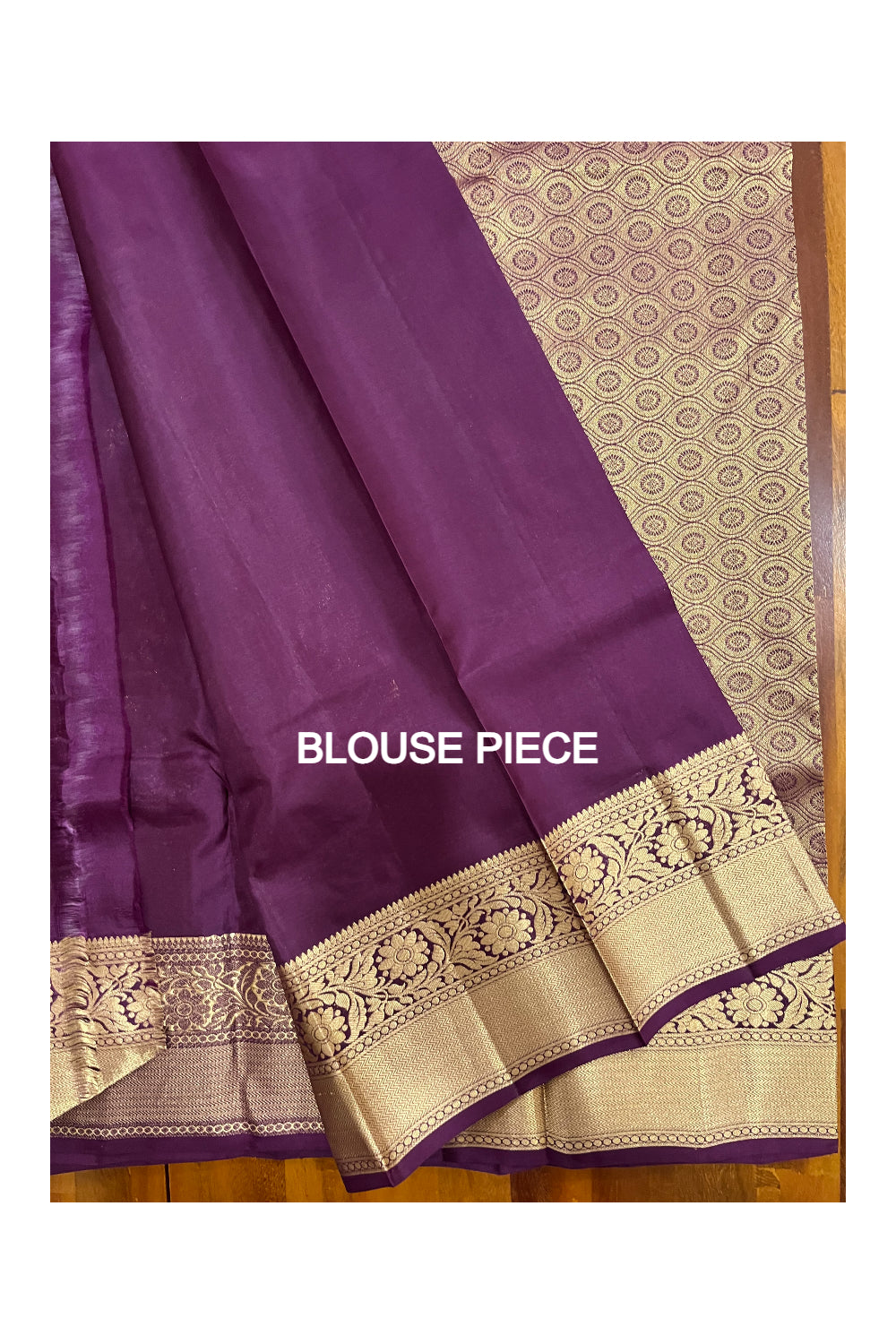 Southloom Double Warp Handloom Pure Silk Kanchipuram Purple Manthrakodi Saree with Kasavu Woven Works