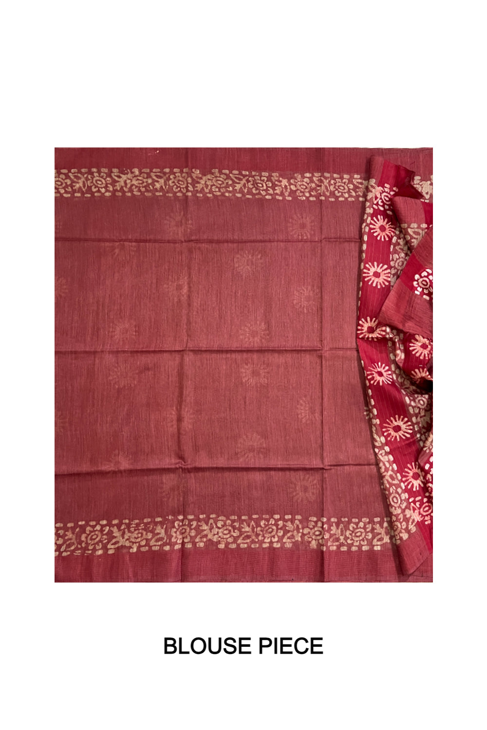 Southloom Cotton Red Saree with Baswara Prints on Body and Pallu