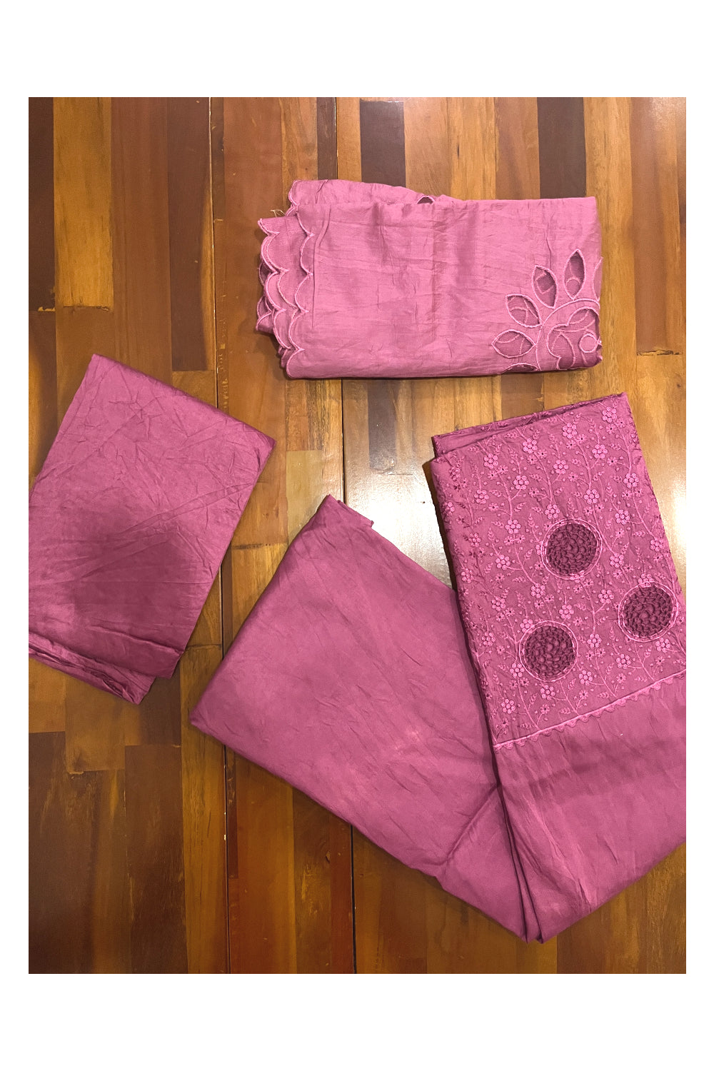 Southloom™ Cotton Churidar Salwar Suit Material in Magenta Hacoba Works