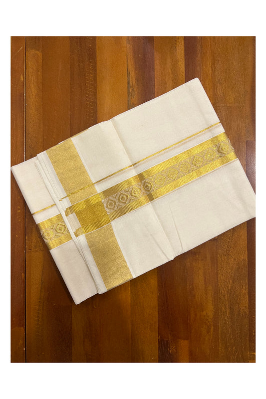 Southloom Onam 2022 Premium Handloom Double Mundu with Woven Design Kara