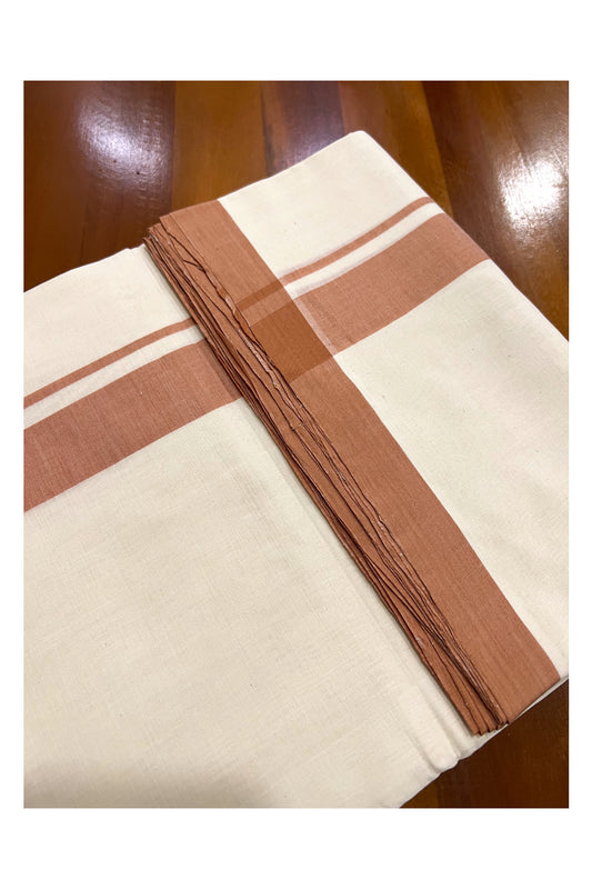 Southloom Super Premium Unakkupaavu Handloom Double Mundu with Saffron Border