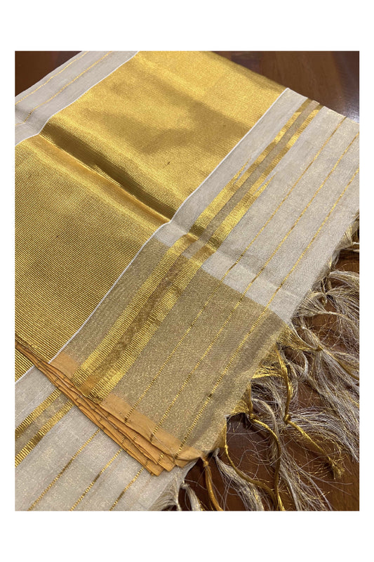Southloom Premium Handloom Tissue Stripes Work with 6 inch Pallu