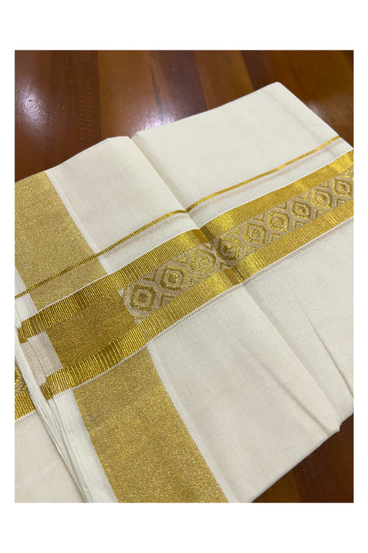 Southloom Onam 2022 Premium Handloom Double Mundu with Woven Design Kara