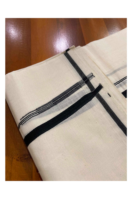 Southloom Balaramapuram Unakkupaavu Handloom Mundu with Black Puliyilakkara Border