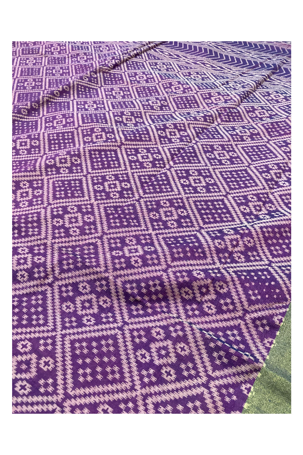 Southloom Cotton Printed Violet Designer Saree