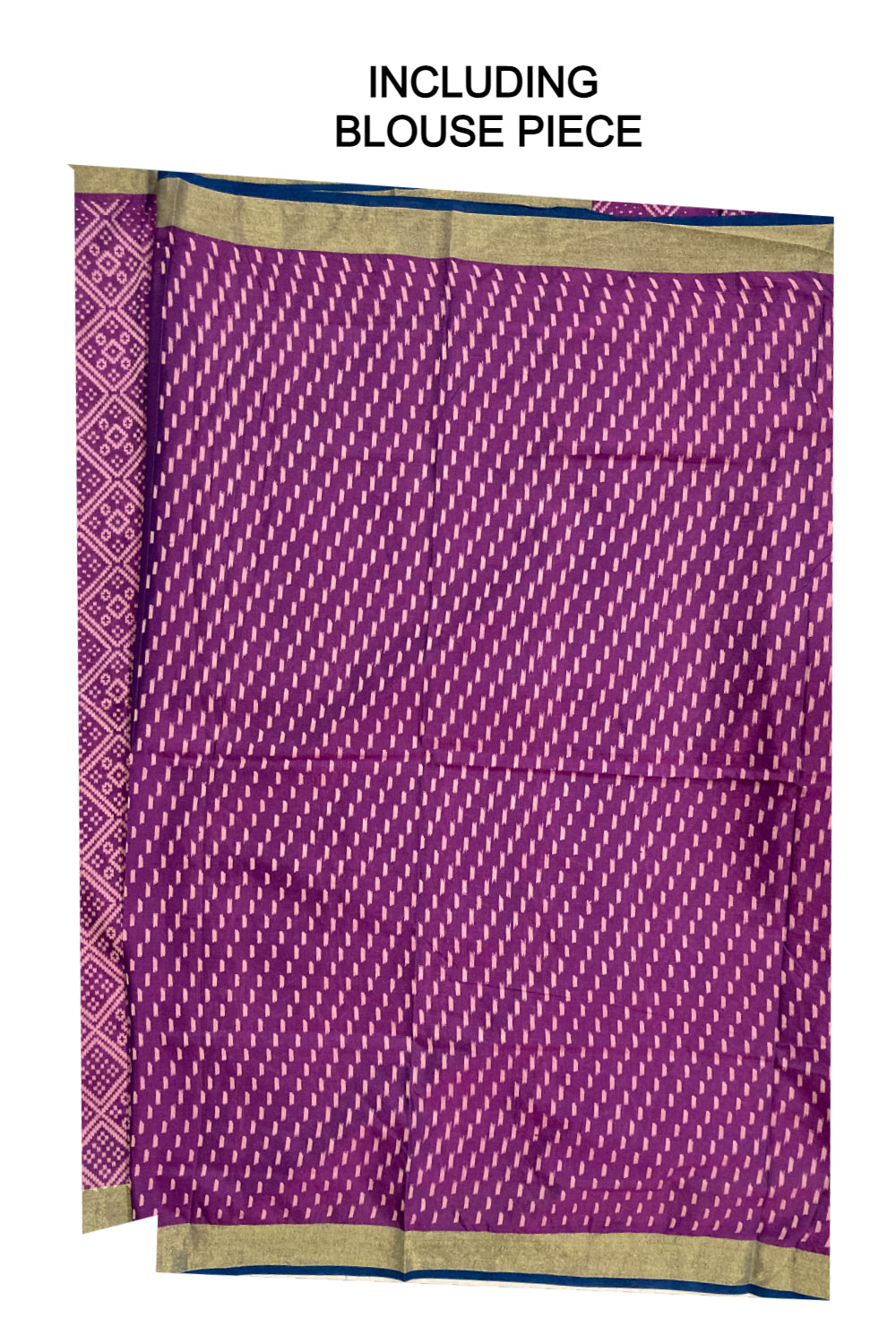 Southloom Cotton Printed Violet Designer Saree