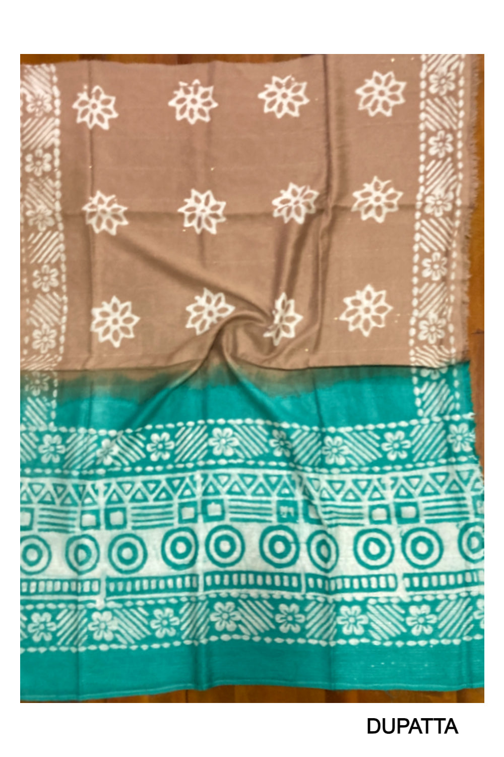 Southloom™ Cotton Churidar Salwar Suit Material in Turquoise with Printed Works