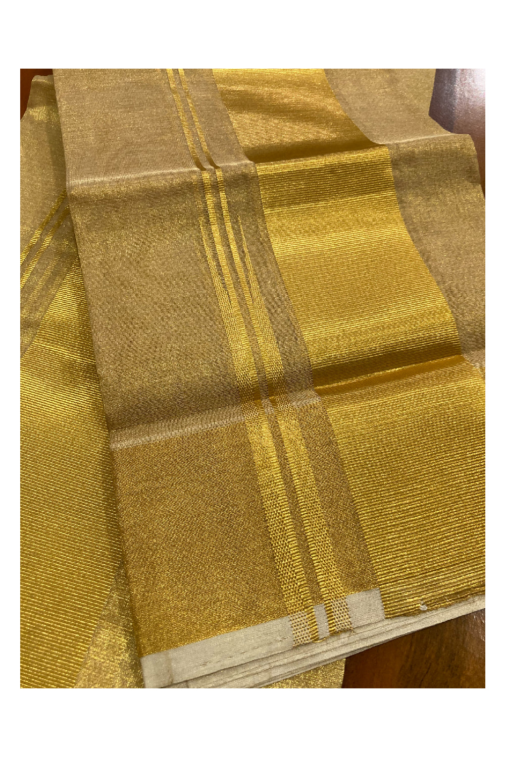 Southloom Handloom Full Kasavu (Warp and Weft) Premium Set Mundu Plain Set Mundu (2.80 Mtrs)