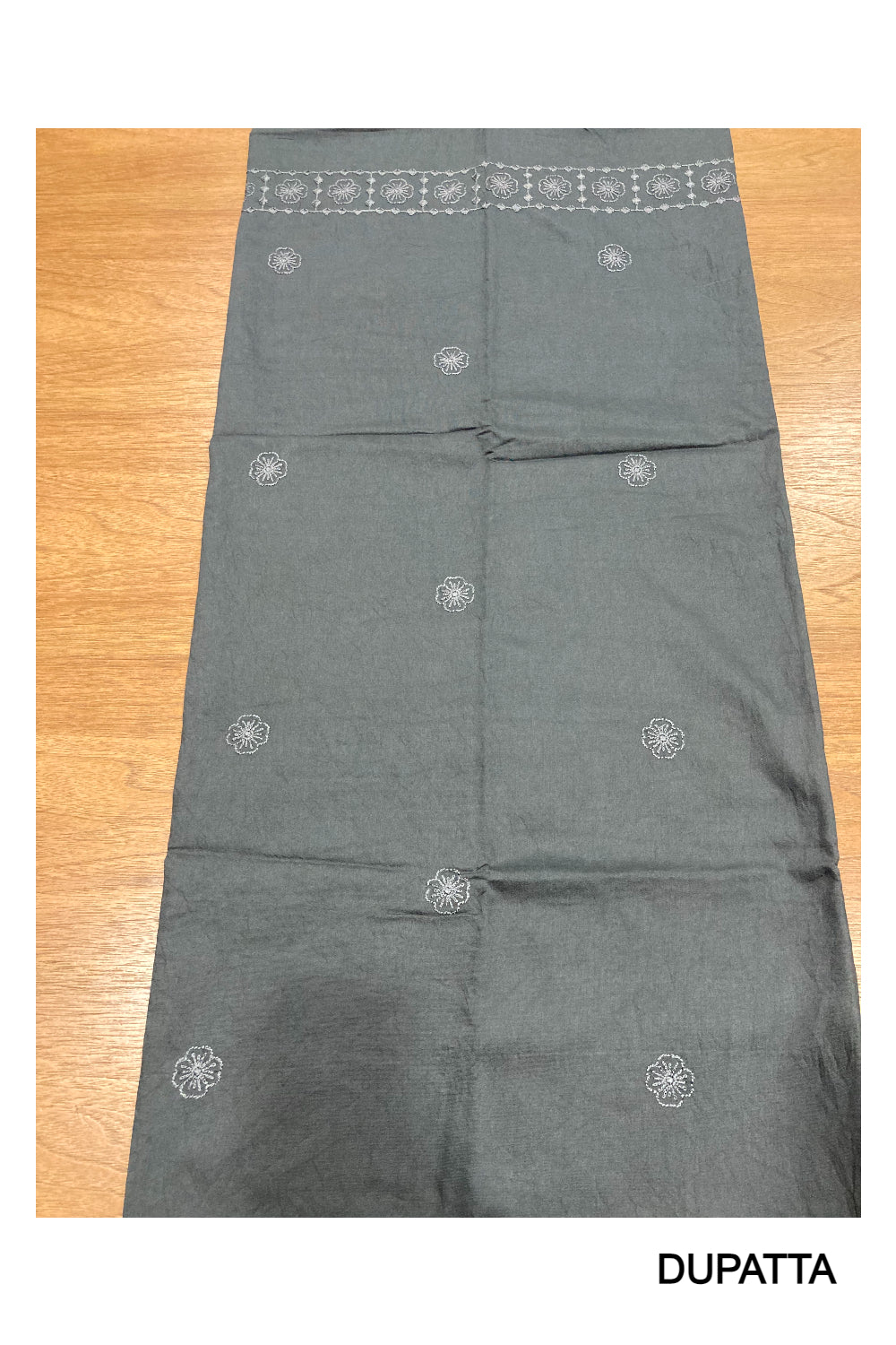 Southloom™ Cotton Churidar Salwar Suit Material in Grey with Thread Work in Yoke Portion