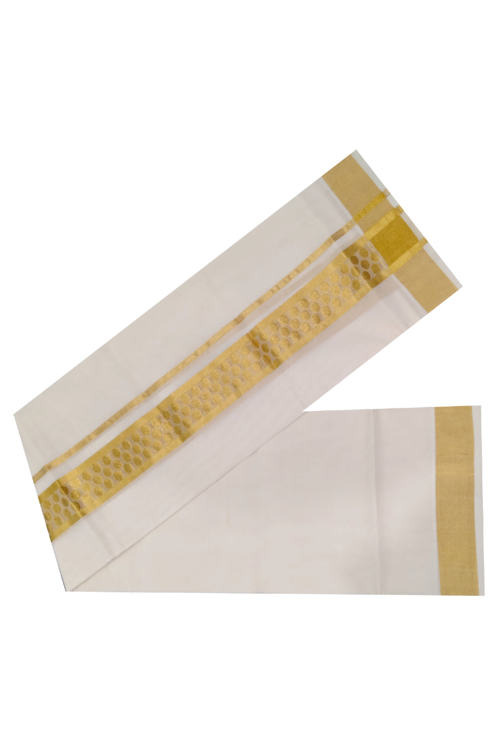 Southloom Handloom Wedding Dhoti with Kasavu Design Border