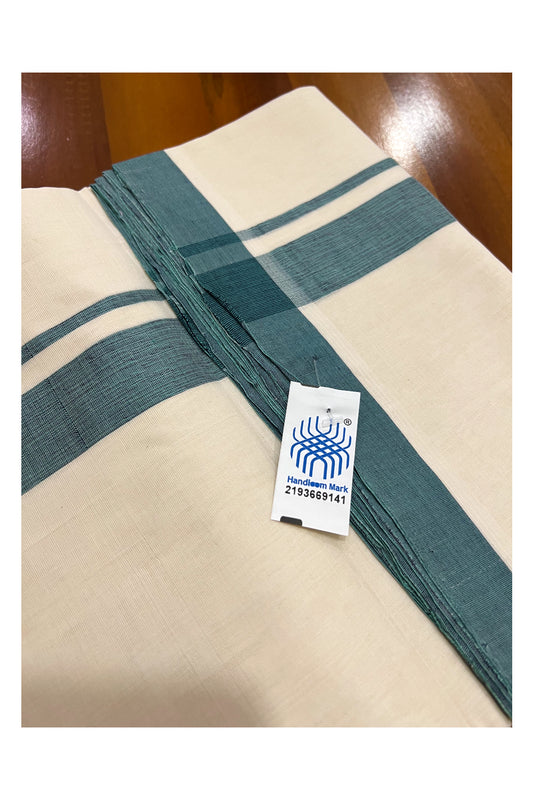 Southloom Super Premium Unakkupaavu Handloom Double Mundu with Green Border