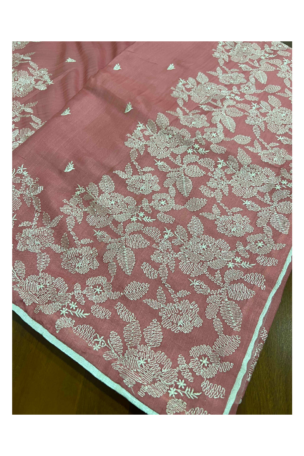 Southloom Pink Semi Silk Designer Thread Work Saree with Butta Works