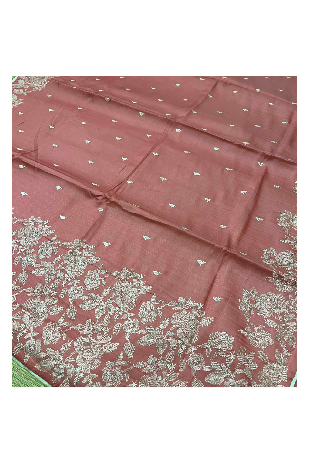 Southloom Pink Semi Silk Designer Thread Work Saree with Butta Works