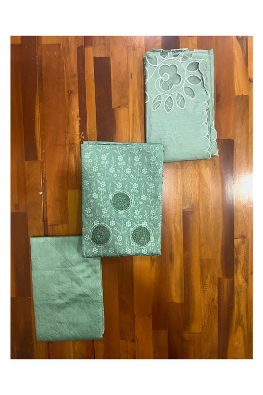 Southloom™ Cotton Churidar Salwar Suit Material in Green Hacoba Works