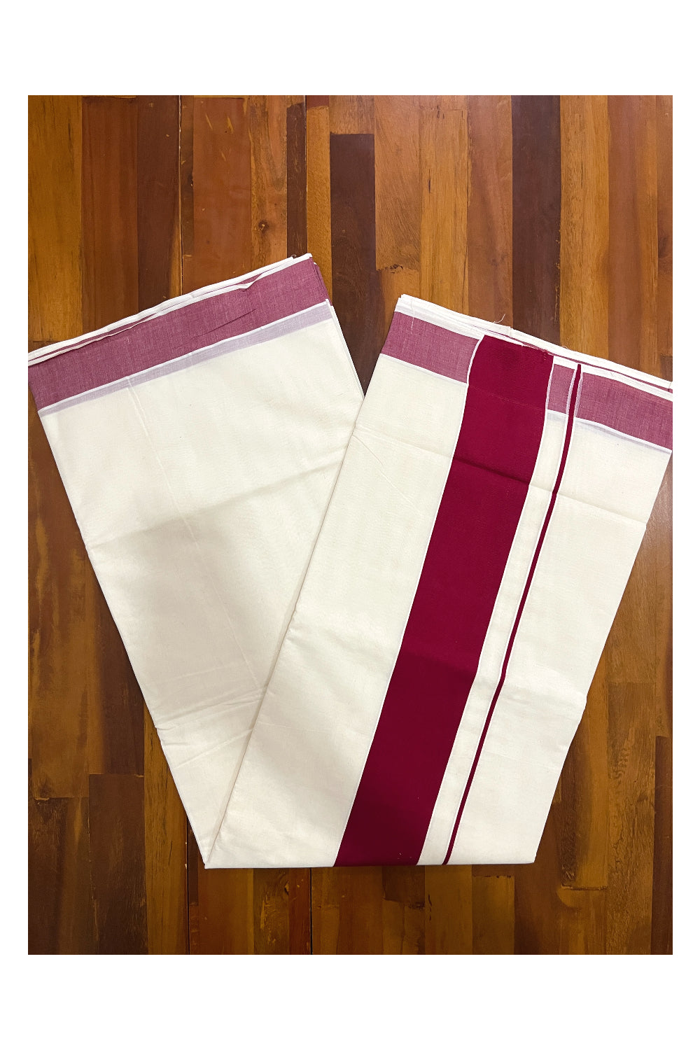 Pure Cotton Kerala Cotton Saree with Maroon Border