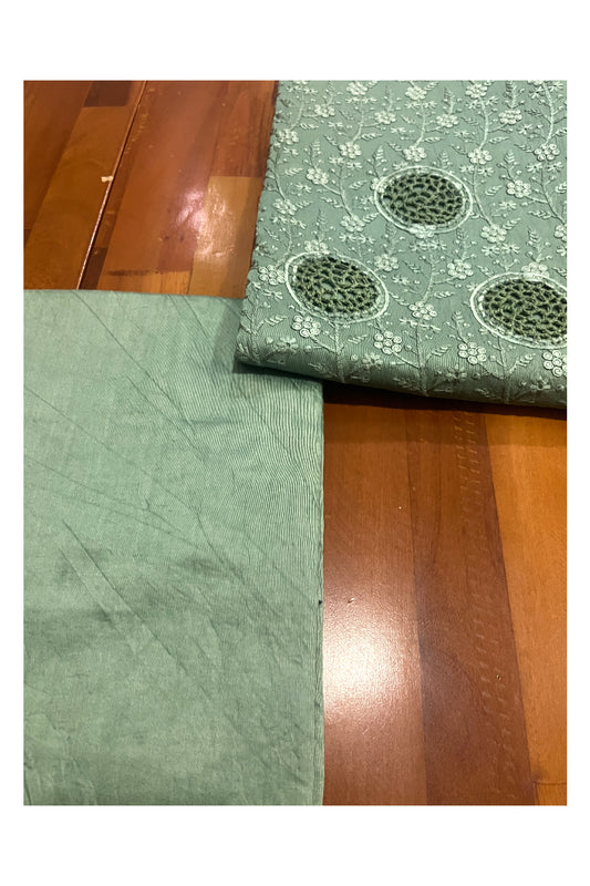 Southloom™ Cotton Churidar Salwar Suit Material in Green Hacoba Works