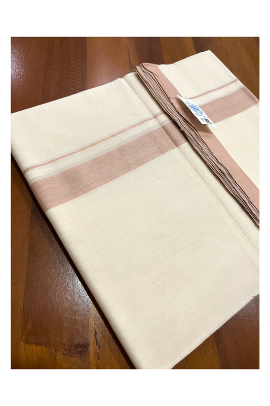 Southloom Premium Unakkupaavu Handloom Wedding Mundu with Light Pink Border