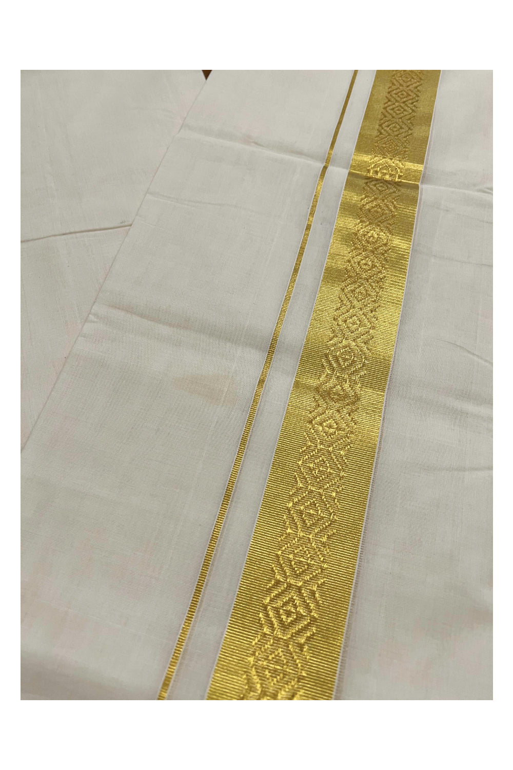 Southloom Balaramapuram Handloom Pure Cotton Wedding Mundu with Kasavu Woven Kara (South Indian Dhoti)