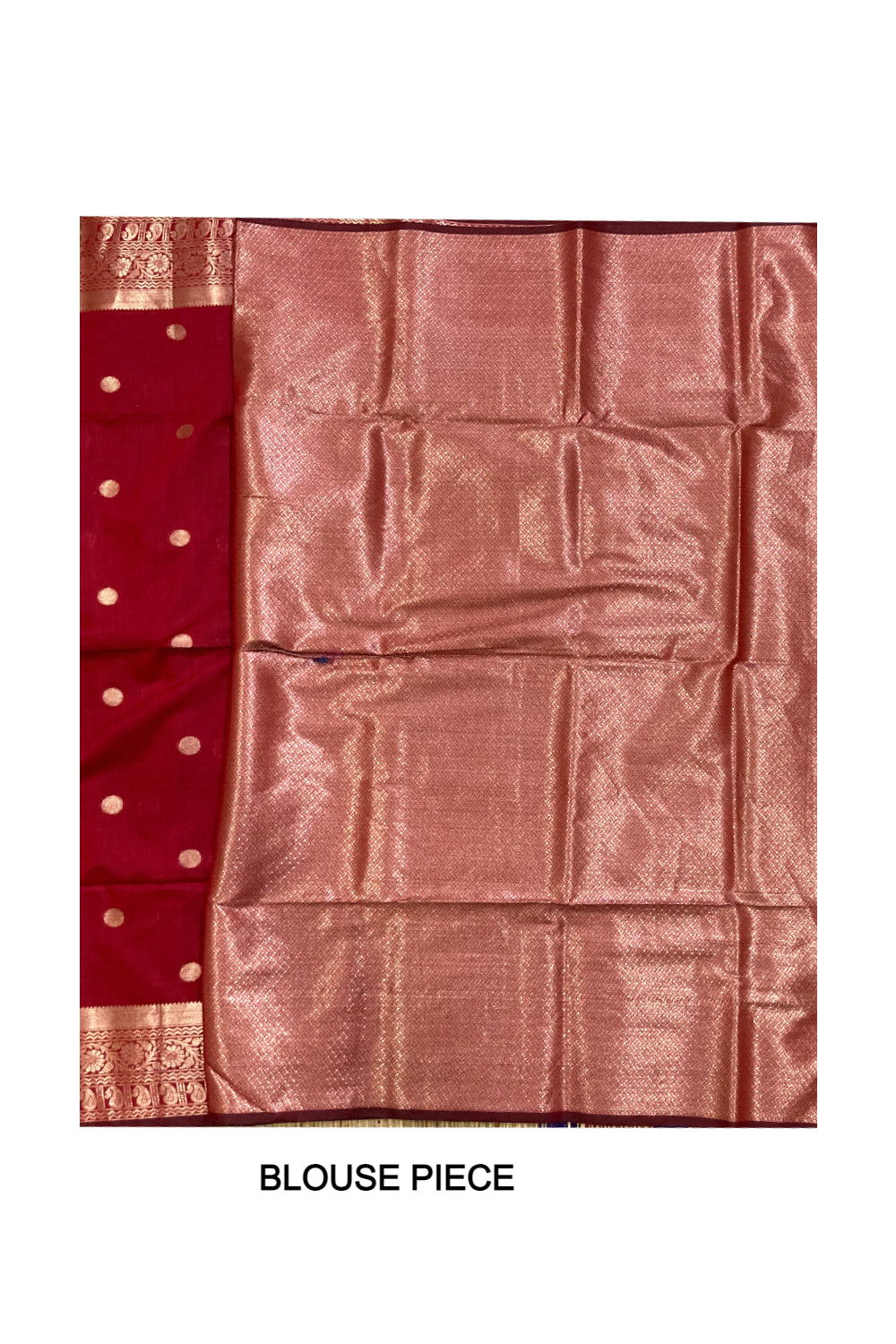 Southloom Red Cotton Designer Saree with Kasavu Woven Works