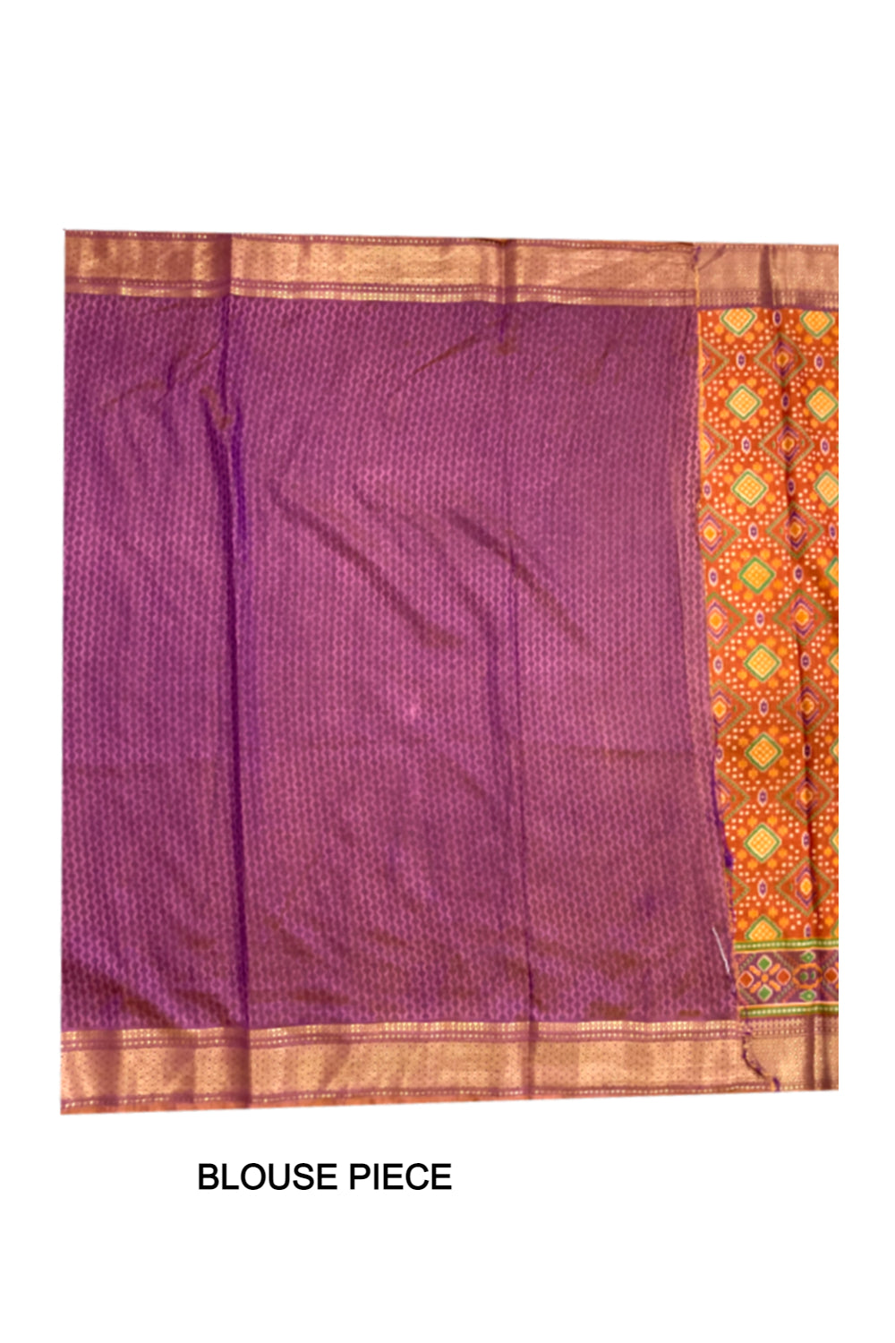 Southloom Multi-Coloured Cotton Saree with Violet Designer Border