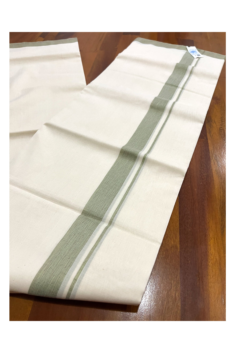 Southloom Premium Unakkupaavu Handloom Wedding Mundu with Green Border