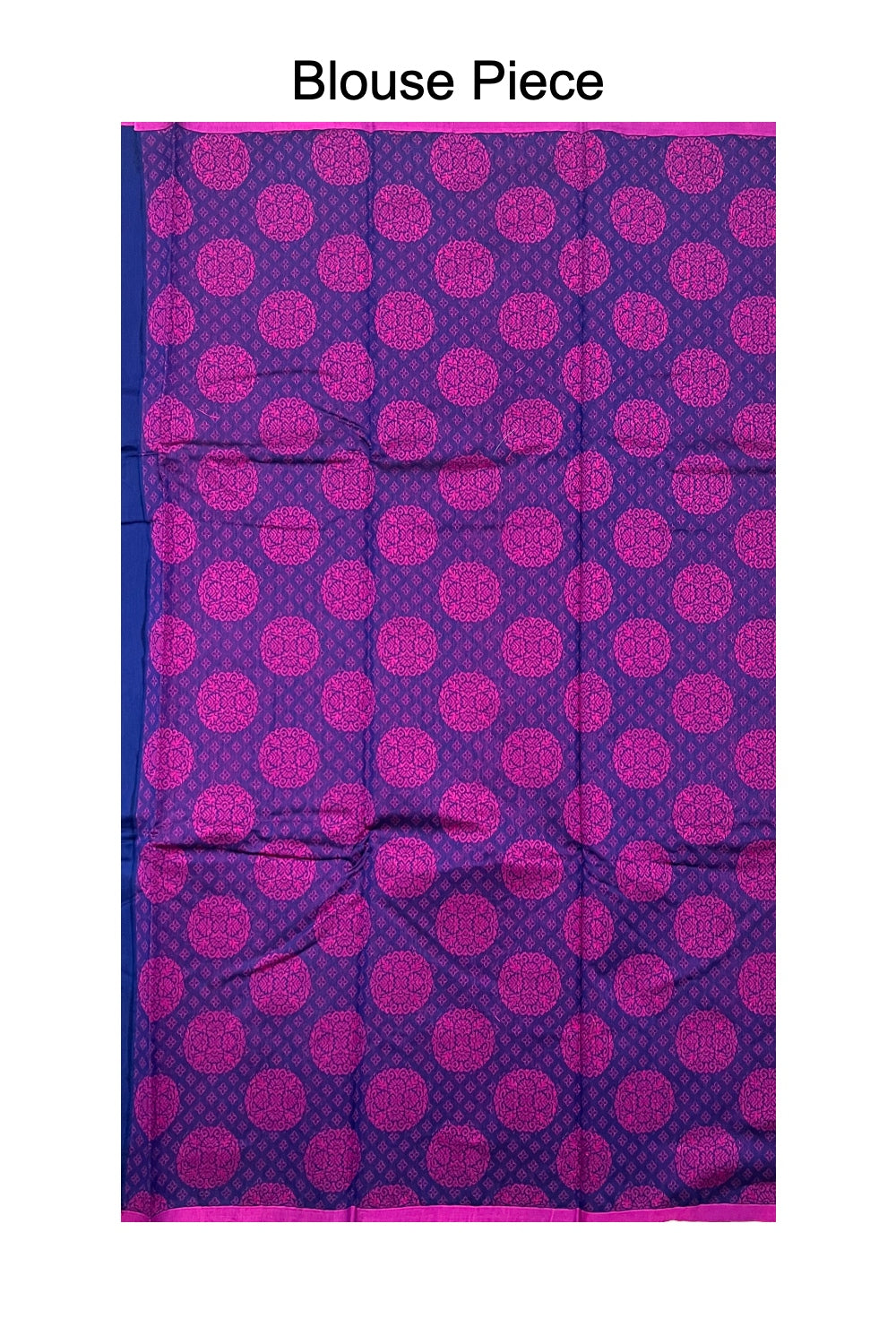 Southloom Dark Blue Cotton Designer Saree with Magenta and Zari Woven Patterns