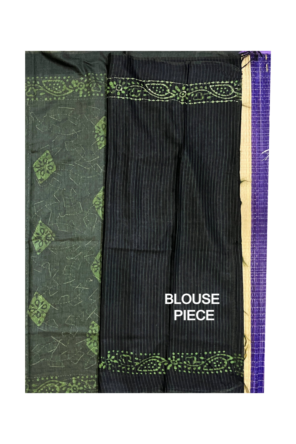 Southloom Cotton Green Saree with Thread works on Body and Pallu