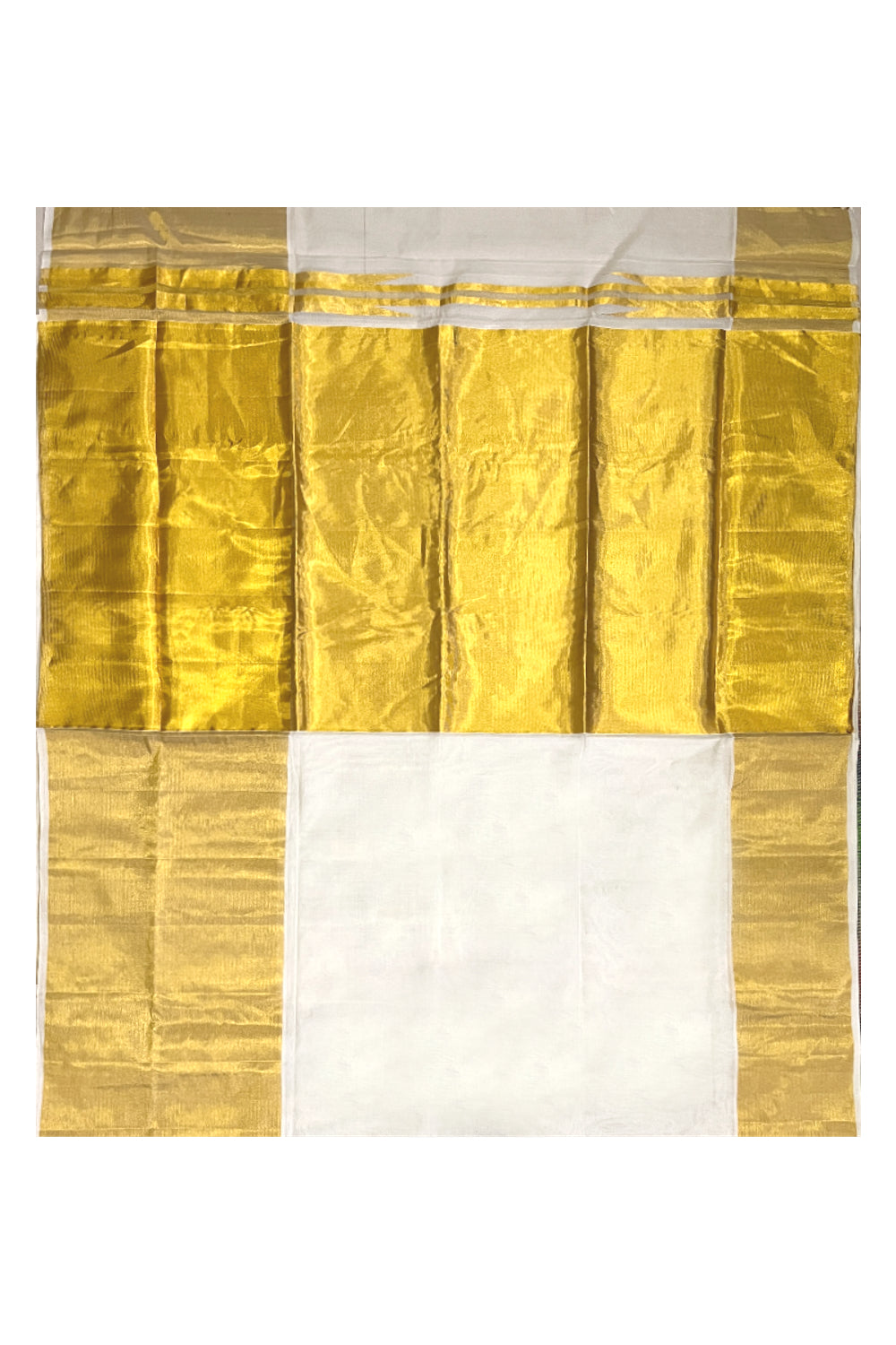 Southloom Premium Handloom Plain Kasavu Saree with 24 inch Mega Pallu