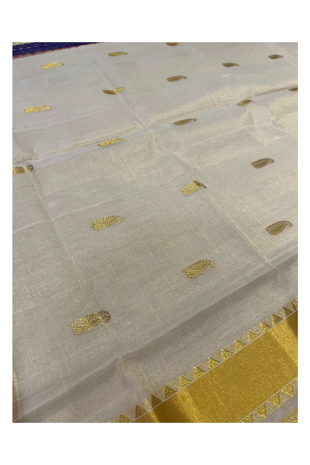 Southloom Onam 2022 Premium Handloom Tissue Kasavu Saree with Hand Woven Motifs