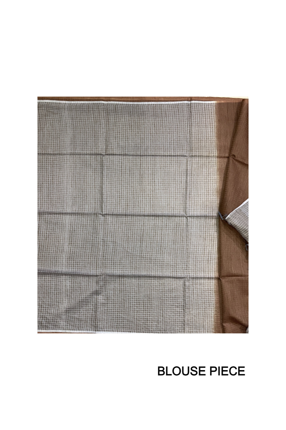 Southloom Cotton Check Design Brown Saree with Grey Pallu