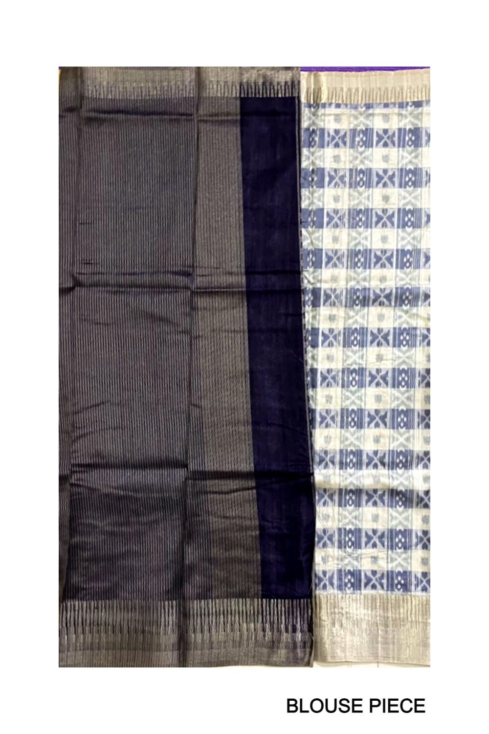 Southloom Semi Tussar Purple and White Printed Saree