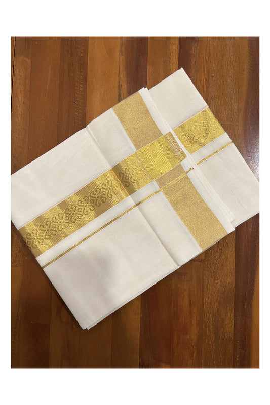 Southloom Balaramapuram Handloom Pure Cotton Wedding Mundu with Kasavu Woven Kara (South Indian Dhoti)