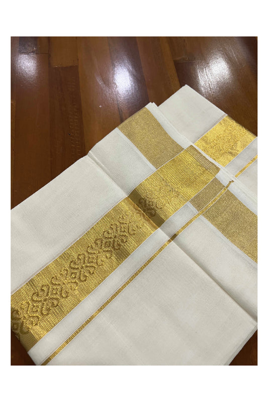 Southloom Balaramapuram Handloom Pure Cotton Wedding Mundu with Kasavu Woven Kara (South Indian Dhoti)