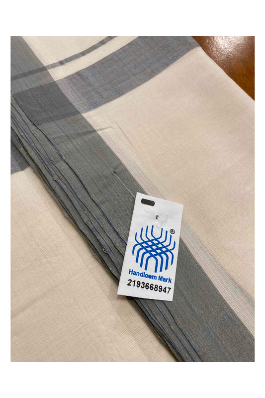 Southloom Balaramapuram Unakkupaavu Premium Handloom Mundu with Grey Border