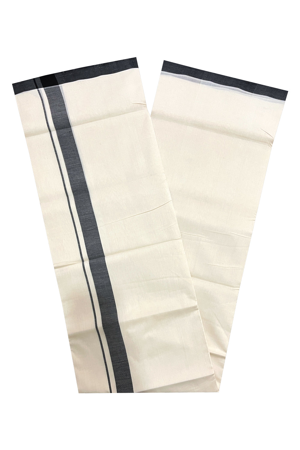 Southloom Premium Unakkupaavu Handloom Mundu with Black Border (South Indian Dhoti)