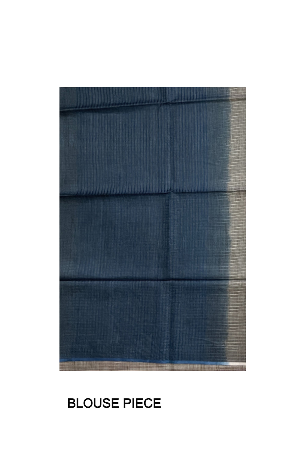 Southloom Cotton Check Design Grey Saree with Blue Pallu