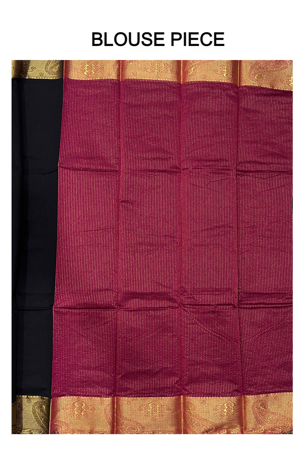 Southloom Black Cotton Silk Saree with Golden Designer Border