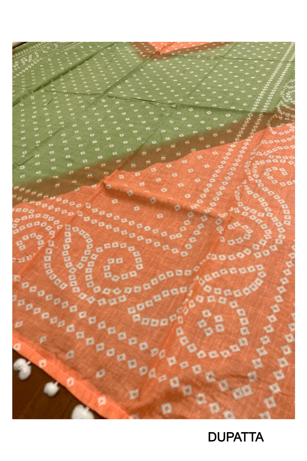 Southloom™ Cotton Churidar Salwar Suit Material in Green Printed Design