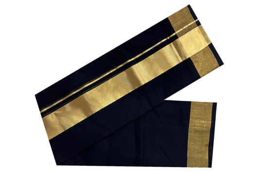 Southloom Kuthampully Handloom Pure Cotton Mundu with 3 inch Kasavu Kara (South Indian Dhoti)