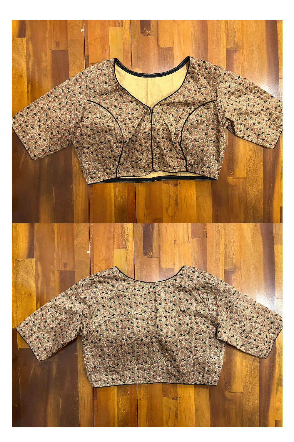 Southloom Printed Light Brown Ready Made Blouse