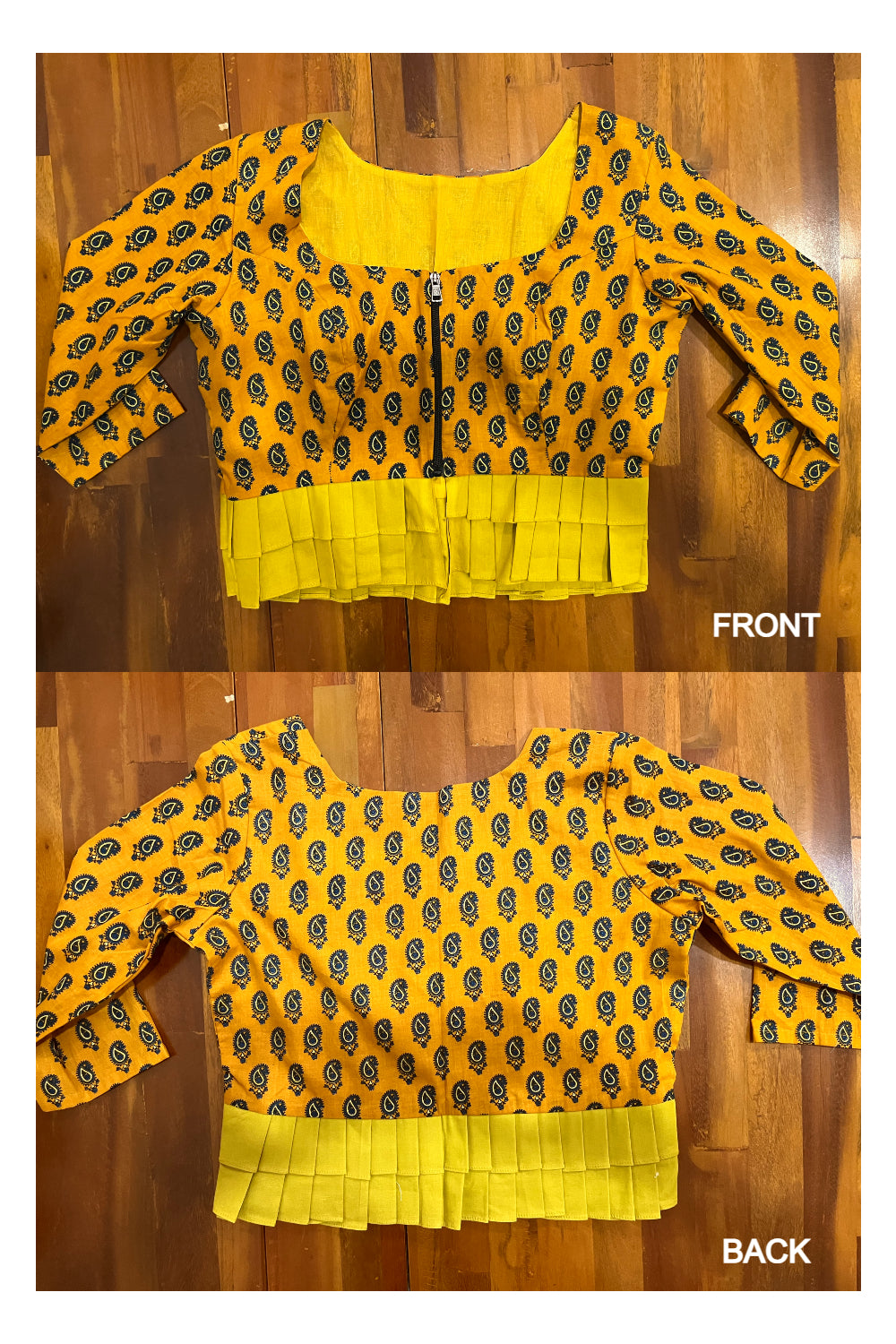 Southloom Paisley Printed Yellow Ready Made Blouse