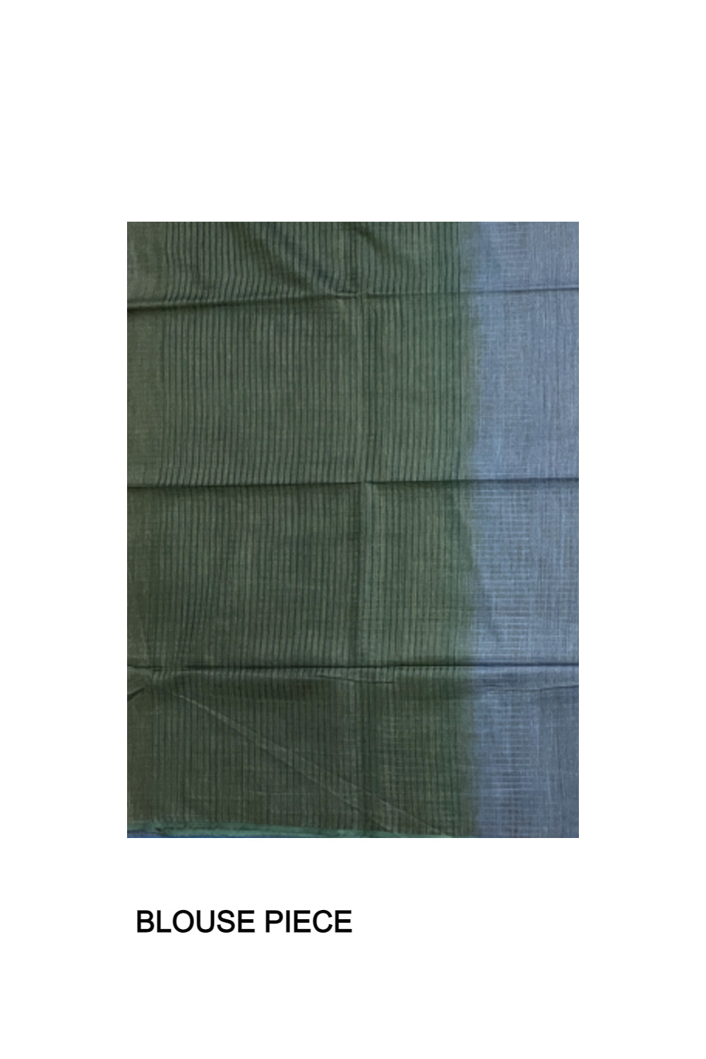 Southloom Cotton Check Design Blue Saree with Green Pallu