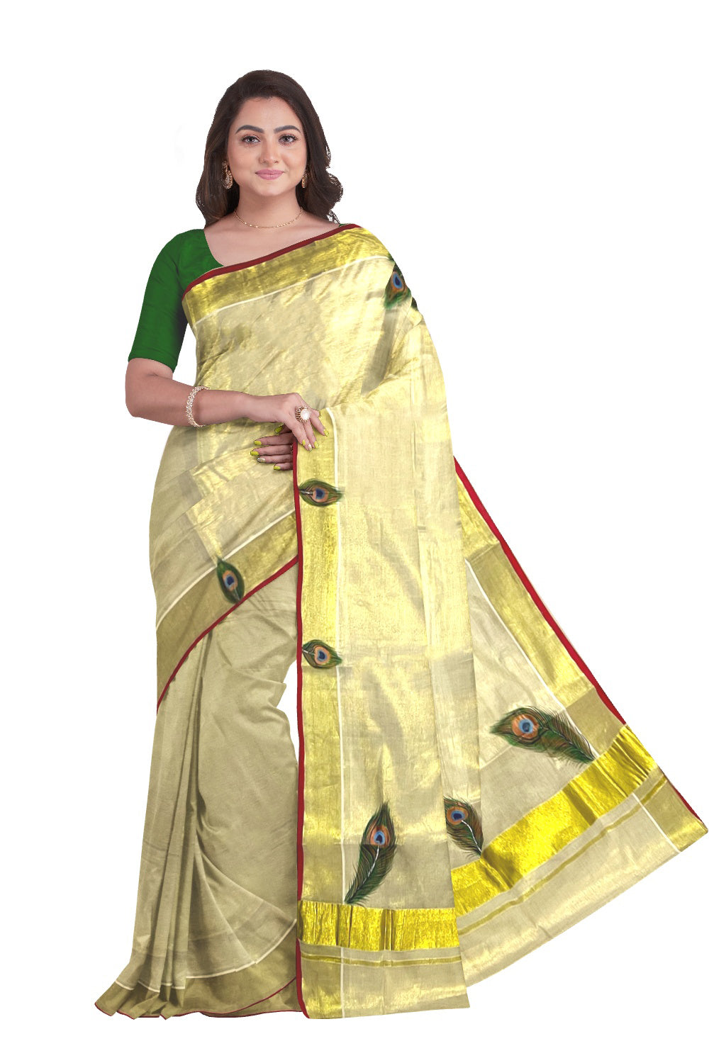 Tissue Blended Semi Silk Sarees | KT187