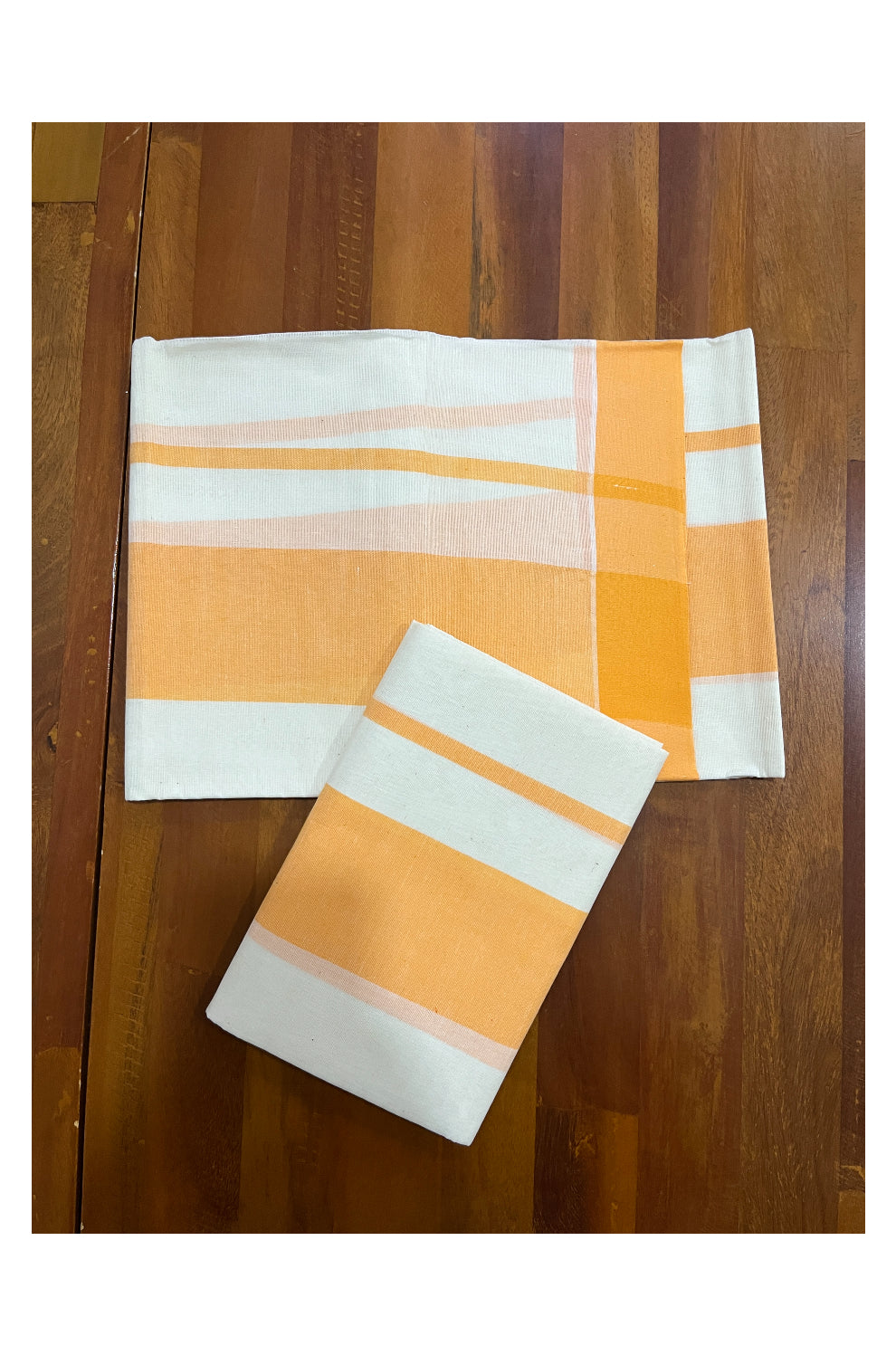 Pure Cotton Single Set Mundu (Mundum Neriyathum Onam 2023) with Yellow Border