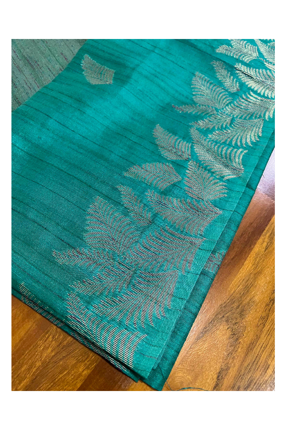 Southloom Green Semi Tussar Designer Saree with Tassels