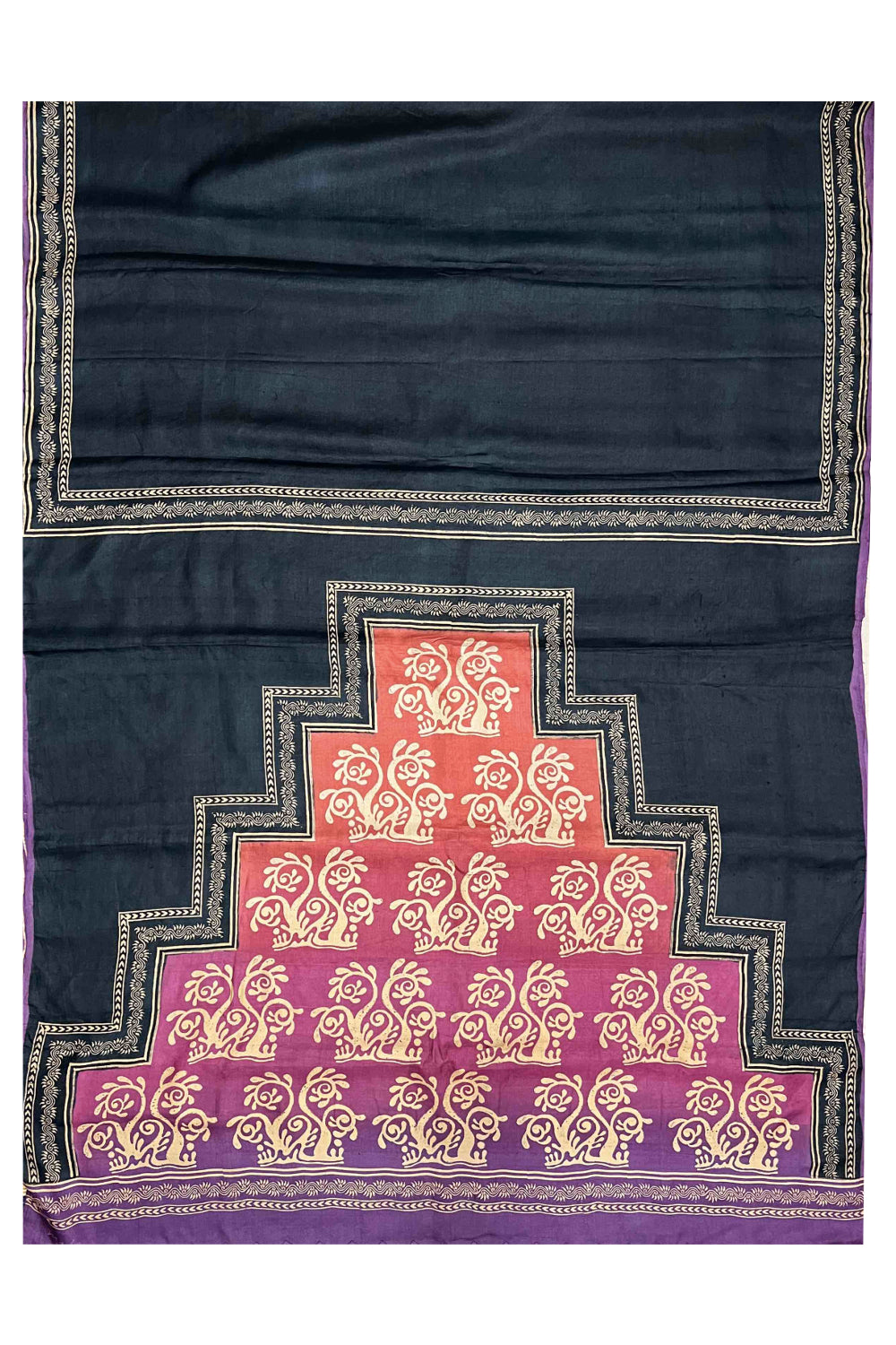 Southloom Handloom Pure Tussar Multi Coloured Printed Designer Saree