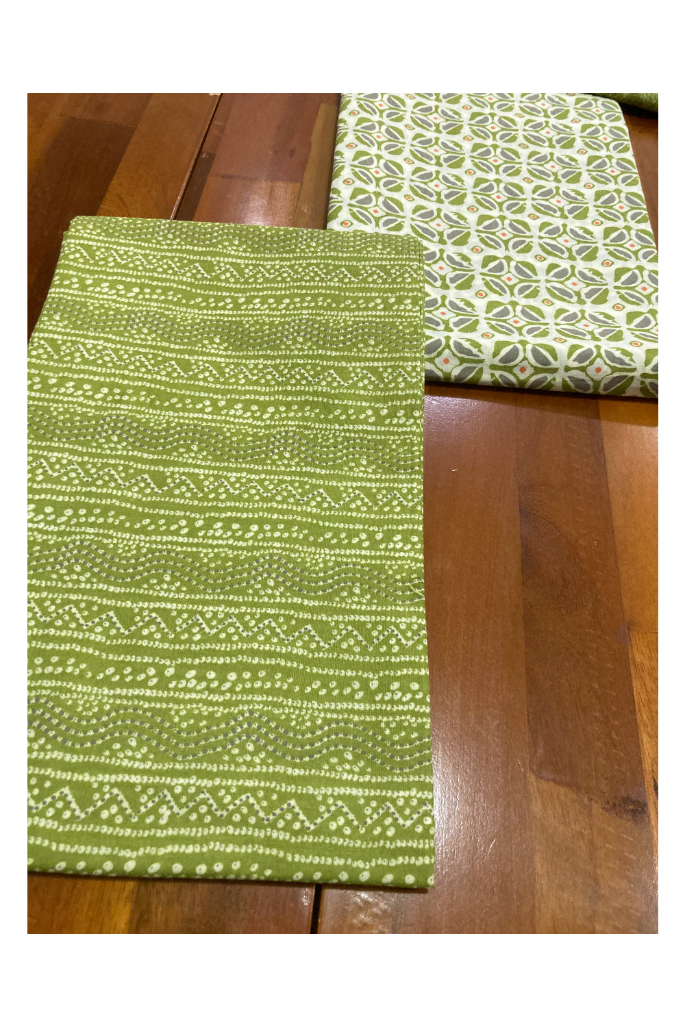 Southloom™ Cotton Churidar Salwar Suit Material in Light Green Printed Works