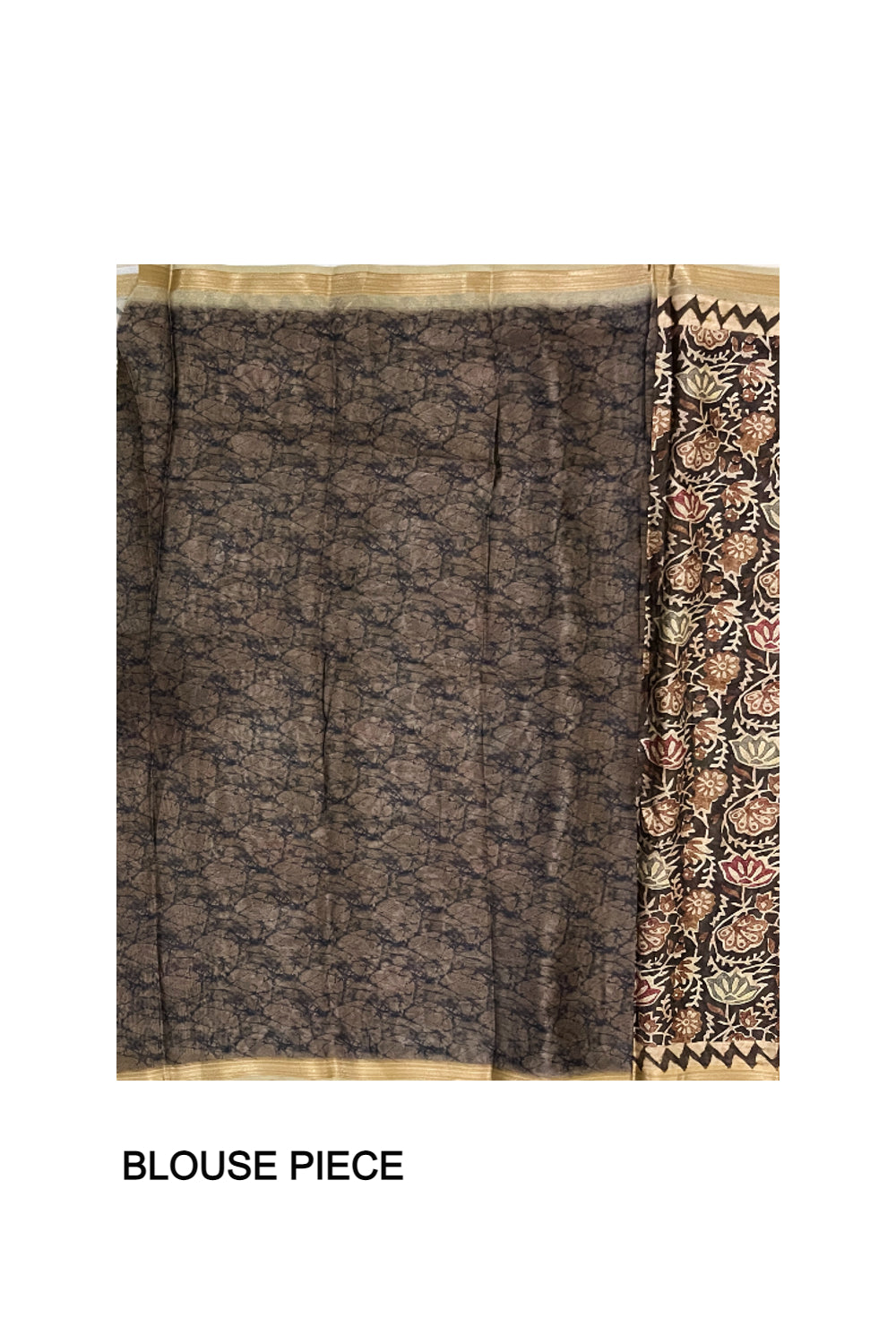 Southloom Art Silk Brown Saree with Floral Prints on Body