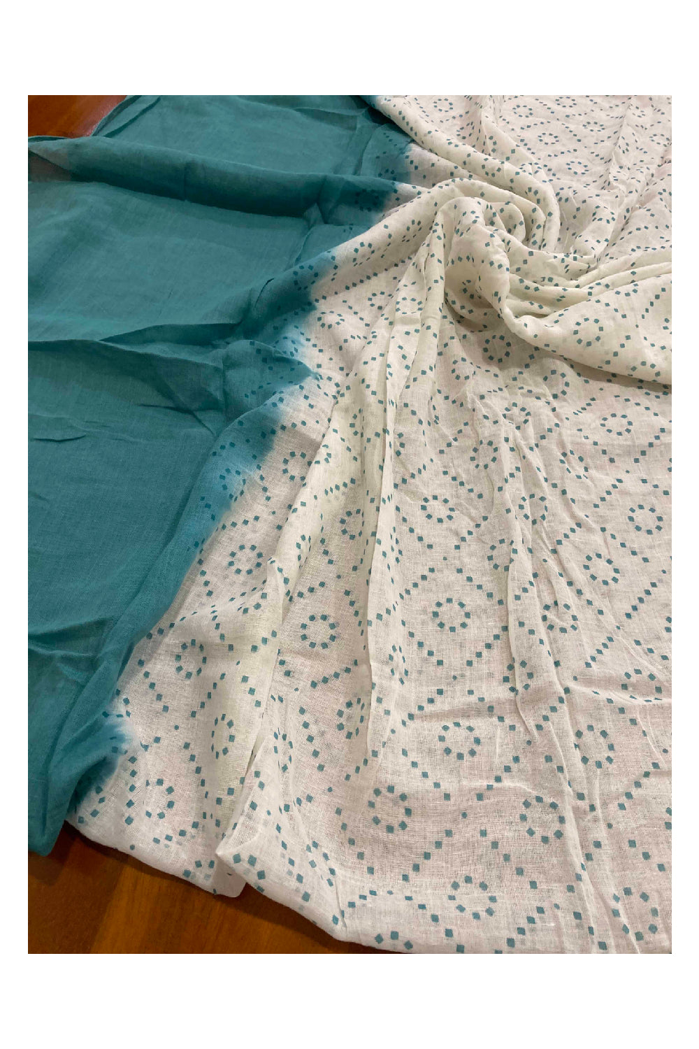 Southloom™ Cotton Churidar Salwar Suit Material in Teal Blue with Embroidery Work